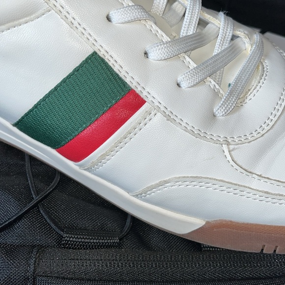 Aldo white sneakers  Two  Stripes Green and Red Size 10 - Picture 5 of 10